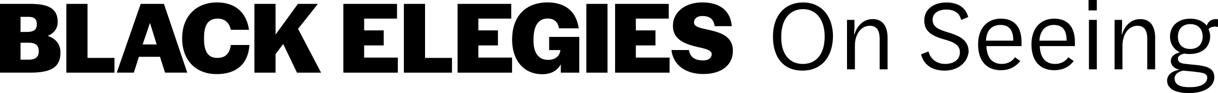 logo for Black Elegies On Seeing